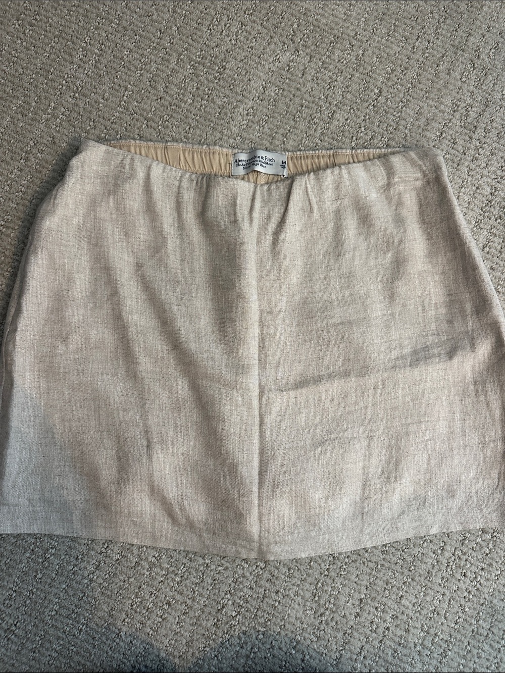 Abercrombie & Fitch Scarlett Beige Linen Blend Mini Skirt